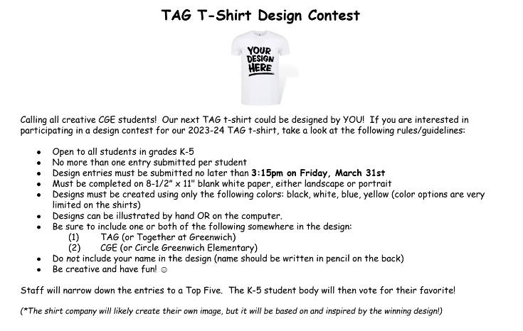 TAG T-SHIRT DESIGN CONTEST