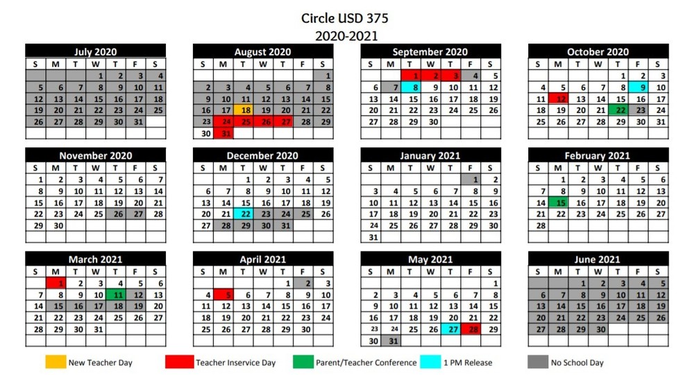 One Page Calendar Available CIRCLE PUBLIC SCHOOLS USD #375