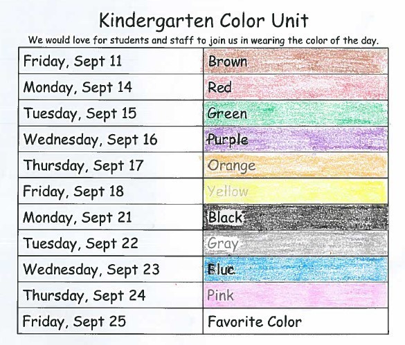 Kindergarten Color Unit #thrivein375