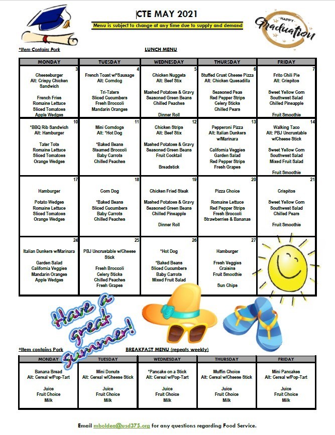 Updated May Menu with Cook's Choices #thrivein375