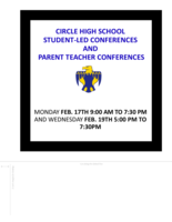 Student Led Conferences/Parent Teacher Conferences on Feb.17th and Feb.19th
