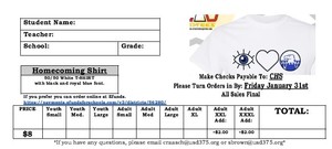 Homecoming t-shirt order form #thrivein375
