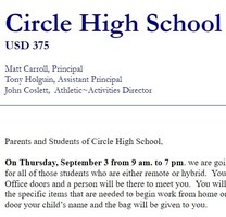 CHS Information Letter 9/1/2020