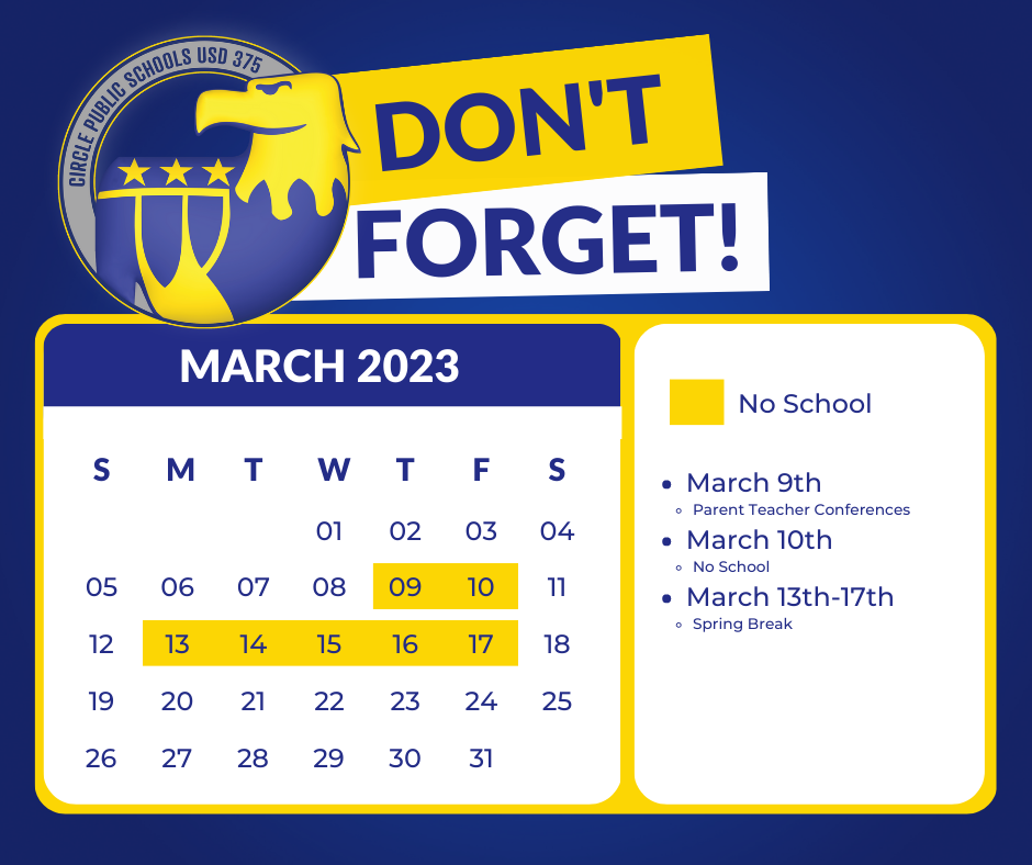 Don't Forget! No School March 9th-17th